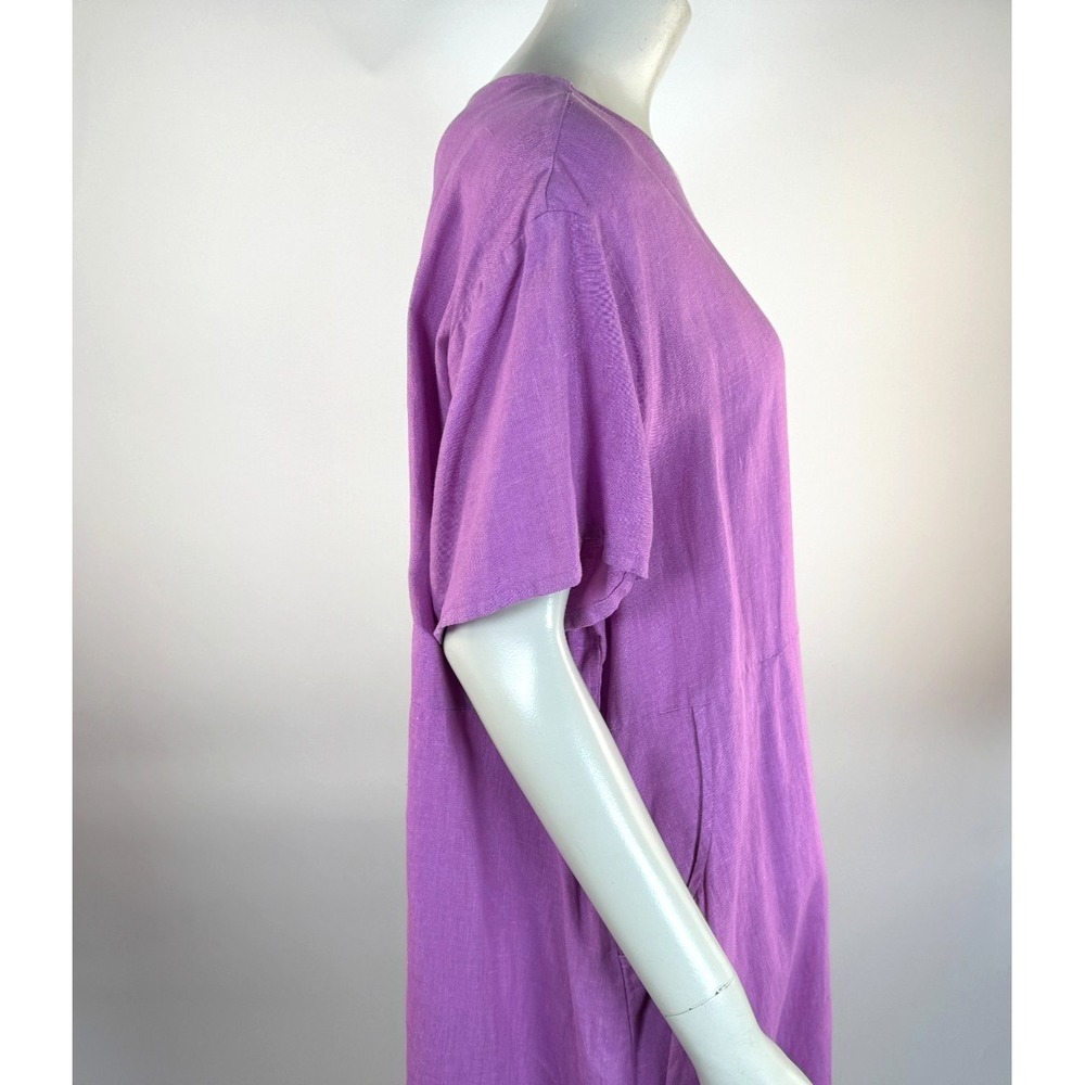 Bryn Walker Linen Marina Dress Women L EUC Oversized Lagenlook Relaxed Pockets - Picture 13 of 14